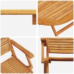 Ensemble de salle à manger pour le jardin en bois d'acacia - 5 pièces
