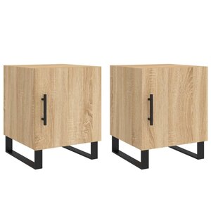 vidaXL Tables de chevet 2 Pièces chêne sonoma 40x40x50 cm bois ingénierie