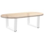 vidaXL Pieds de table basse en forme de V  2 pièces  blanc  60 x (30-31 3) cm  acier