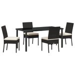vidaXL Ensemble de jardin 5 pièces en polyrotin noir