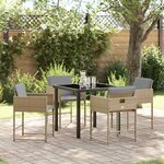 vidaXL Ensemble de salle à manger pour jardin 5 Pièces Beige Poly rotin
