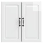 vidaXL Armoire Murale 59 x 31 x 60 cm Bois d'ingénierie Blanc brillant