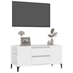 vidaXL Meuble TV Blanc 102x44 5x50 cm Bois d'ingénierie