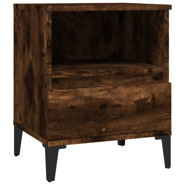 vidaXL Table de chevet Chêne fumé 40x35x50 cm