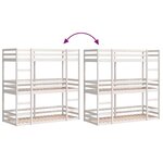 vidaXL Lit superposé triple sans matelas 80x200 cm bois de pin massif