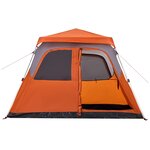 vidaXL Tente familiale dôme 6 personnes gris orange libération rapide