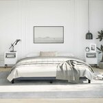 vidaXL Cadre de lit gris foncé 193x203 cm velours
