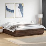 vidaXL Cadre de lit sans matelas chêne marron 200x200 cm