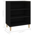 vidaXL Buffet noir 57x35x70 cm bois d’ingénierie