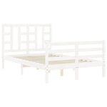 vidaXL Cadre de lit avec tête de lit blanc 120x200 cm bois massif