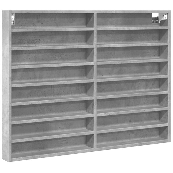 vidaXL Armoire à vitrine gris béton 100x8 5x75 cm bois d’ingénierie