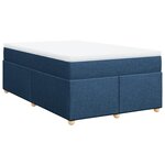 vidaXL Sommier à lattes de lit avec matelas bleu 120x190 cm tissu