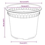 vidaXL Pot à fleurs rond 24 Pièces Noir Ø 12 5 x 10 cm Plastique