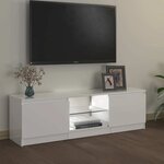 vidaXL Meuble TV avec lumières LED blanc brillant 120x30x36 cm