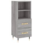 vidaXL Buffet Sonoma gris 34 5x34x90 cm Bois d'ingénierie
