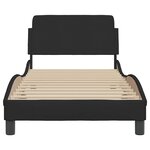 vidaXL Cadre de lit avec tête de lit Dover noir 90x200 cm tissu