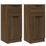 vidaXL Buffets 2 Pièces chêne marron 30x30x70 cm Bois d'ingénierie