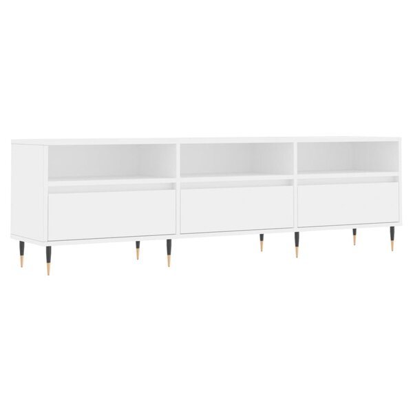 vidaXL Meuble TV blanc 150x30x44 5 cm bois d'ingénierie