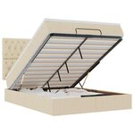 VidaXL Cadre de lit ottoman avec matelas crème 140x190 cm tissu