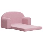 vidaXL Canapé-lit pour enfants 2 places rose peluche douce