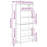 vidaXL Haut Armoire Chêne noir 69 5 x 34 x 180 cm Bois d'ingénierie