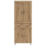 vidaXL Haut Armoire 2 Pièces Chêne artisanal Bois Aggloméré et Verre