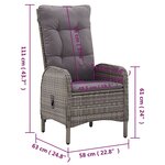 vidaXL Ensemble à manger de jardin 11 Pièces résine tressée gris