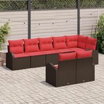 vidaXL Ensemble de canapé de jardin Marron polyrotin