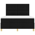 vidaXL Lit à ressort LED avec matelas Noir 160 x 200 cm tissu