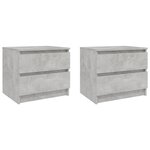 vidaXL Tables de chevet 2 Pièces Gris béton 50x39x43 5 cm Aggloméré