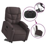 vidaXL Fauteuil inclinable électrique marron foncé tissu