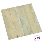 vidaXL Dalles de plancher autoadhésives 55Pièces PVC 5 11 m² marron clair