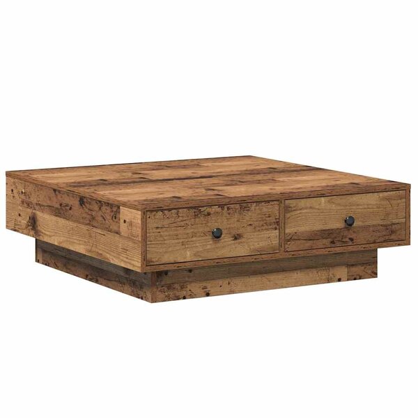 vidaXL Table basse Bois ancien 90 x 90 x 28 cm Bois d'ingénierie