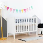 Lit évolutif bébé à barreaux blanc 60 x 120 cm
