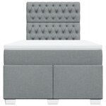 vidaXL Sommier à lattes de lit avec matelas Gris clair 120x200cm Tissu