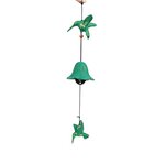 Jouet du vent en fonte - Colibri vert et doré