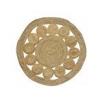 Tapis rond en jute naturelle ajourée diamètre 120 cm