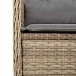 vidaXL Banc de jardin avec coussin 2 Pièces Beige Poly rotin