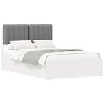 vidaXL Cadre de lit avec tête de lit rembourrée Gris clair