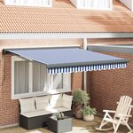 vidaXL Auvent Bleu et Blanc 300 x 250 x 165 cm Polyester et Aluminium