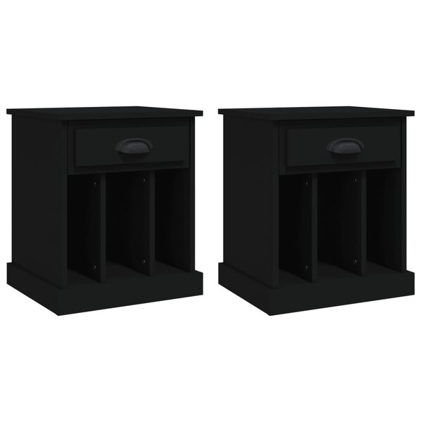 vidaXL Tables de chevet 2 Pièces noir 43x36x50 cm