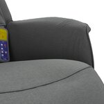 vidaXL Fauteuil inclinable de massage et repose-pieds gris foncé tissu