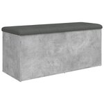 vidaXL Banc de rangement gris béton 102x42x45 cm bois d'ingénierie