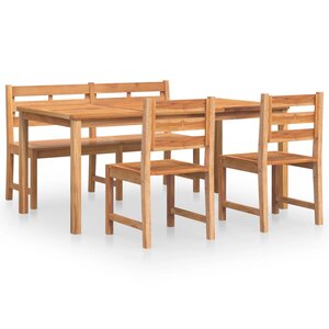 vidaXL Ensemble à manger de jardin 4 Pièces Bois de teck massif
