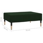 vidaXL Repose-pied Vert foncé 78x56x32 cm Velours