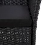 vidaXL Salon de jardin 5 Pièces avec coussins résine tressée noir