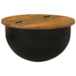 vidaXL Table basse noir 50x27 cm bois de récupération massif