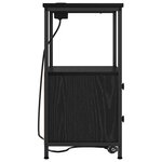 vidaXL Table de nuit avec station de chargement 2 Pièces Chêne noir