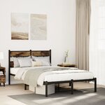 vidaXL Cadre de lit en métal sans matelas chêne fumé 120x190 cm