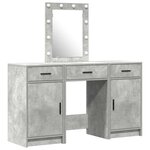 vidaXL Table de Toilette 3 Pièces Gris 50 x 41 x 135 cm Bois d'ingénierie